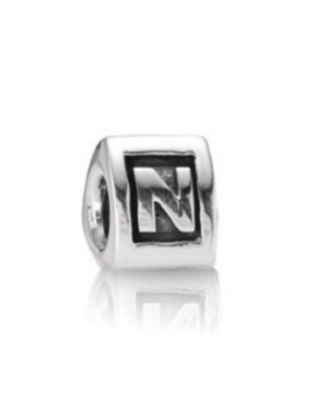 Pandora Letter N Alphabet Triangular Charm 925 Sterling Silver 790323N